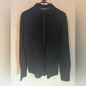 Karl Lagerfeld Men's Black Zip-Up Sweater/ shirt
